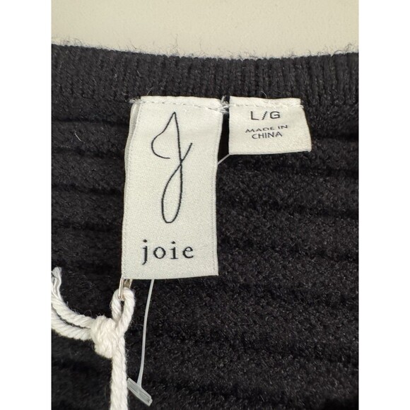 JOIE Black Textured Knit Button Front Sweater Vest Top Large NWT Quiet Luxury L - Picture 6 of 8